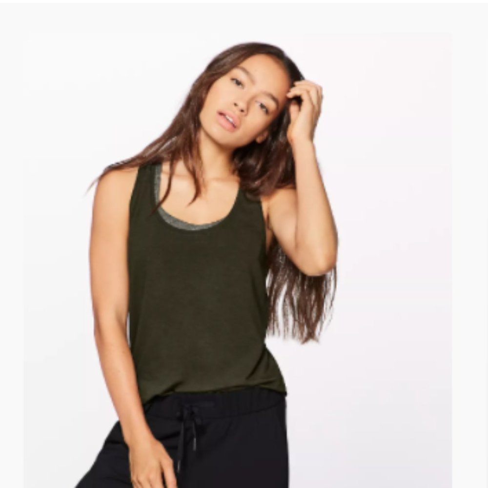 Lululemon Love Tank II in Dark Olive Green